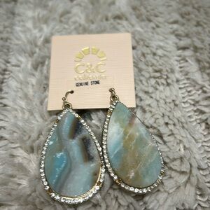 Genuine Stone Amazonite dangle earrings